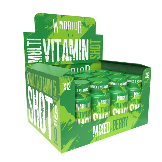 Warrior Multivitamin Shot 12 x 60ml – Vitamin & Mineral Complex for Men and Women, B9 (Folic Acid), Zinc, Biotin, Magnesium and more. Liquid with No added sugar, less than 5 Calories (Berry)