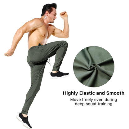 BROKIG Mens Stretch Running Tracksuit Bottoms