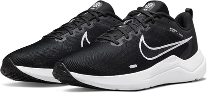 NIKE Men's Downshifter 12 Sneaker, Black White Dk Smoke Grey Pure Platinum, 8.5 UK