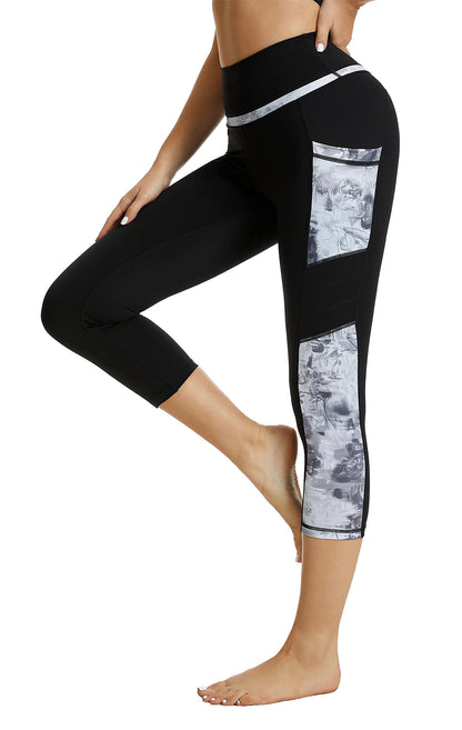 Sugar Pocket Gym Leggings for Women,Yoga Pants for Women Capri Workout Sport Exercise Cycling Leggings with Pockets