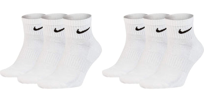 Nike Men's Everyday Cushioned Crew Training Socks (6 Pairs), 100 white.