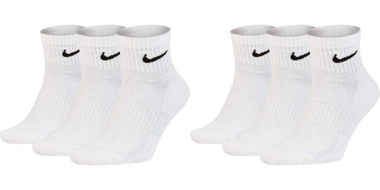 Nike Men's Everyday Cushioned Crew Training Socks (6 Pairs), 100 white.