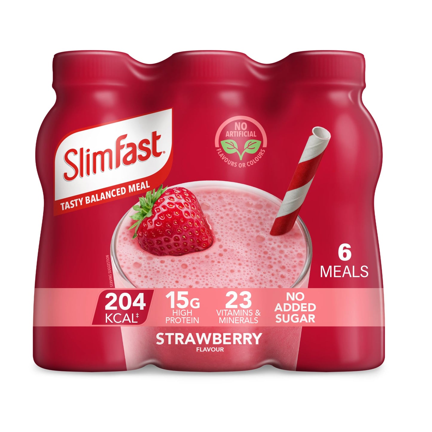 SlimFast Ready To Drink Shake, Cafe Latte Flavour, 325 ml (Pack of 6)