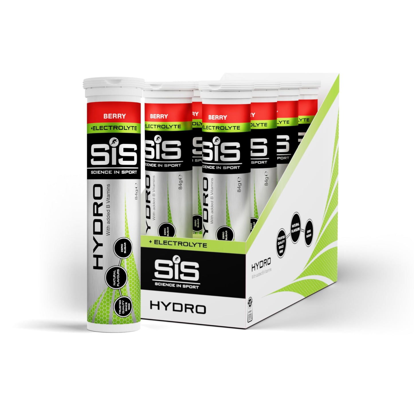 Science In Sport Hydro Hydration Tablets, Gluten-Free, Zero Sugar, Berry Flavour Plus Electrolytes, 20 Effervescent Tablets