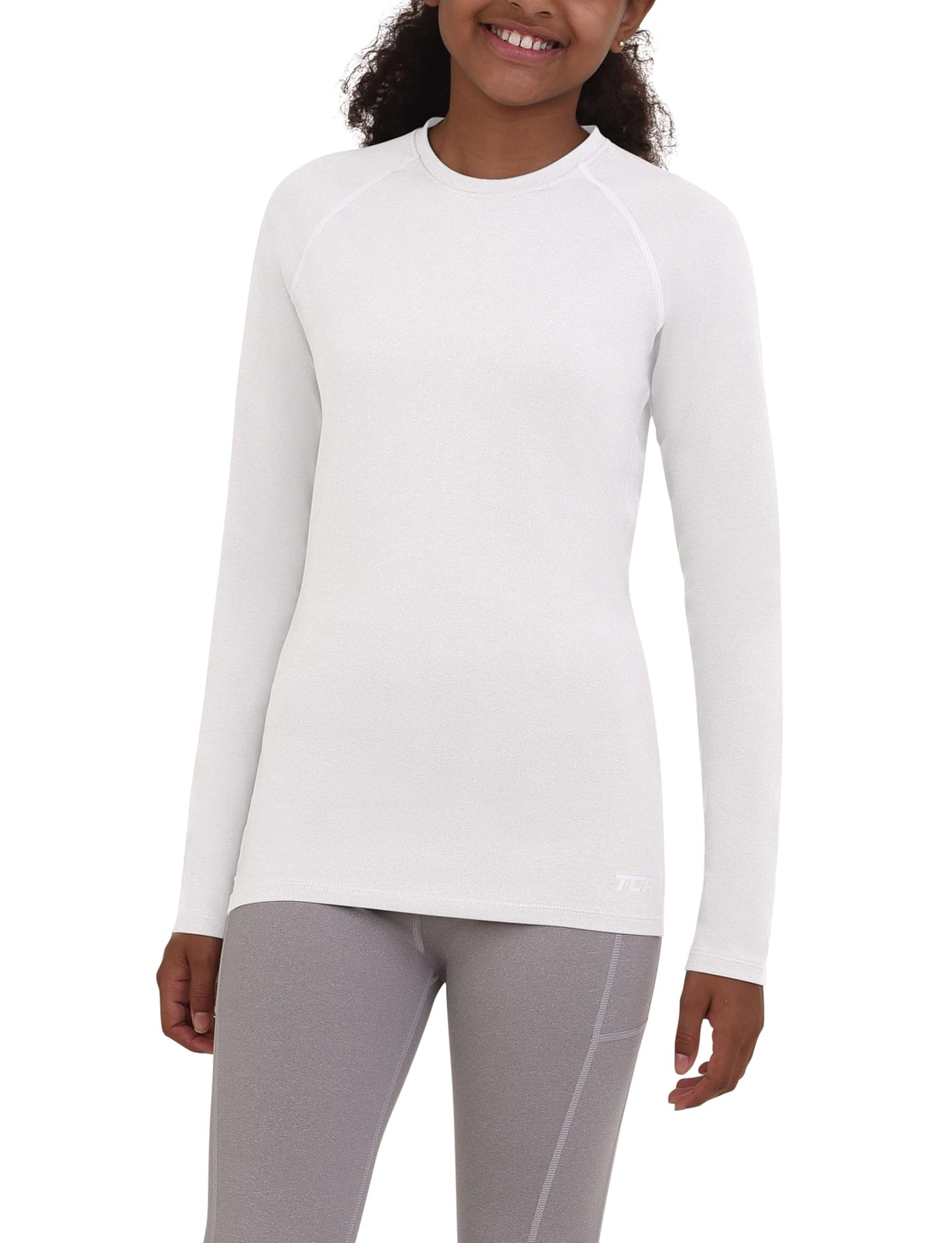 TCA Girls' SuperThermal Long Sleeve Performance Base Layer Running Training Top