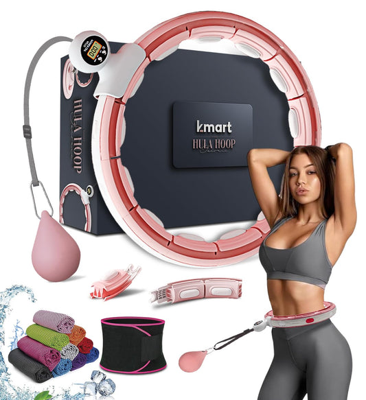 Smart Weighted Hula Hoop For Adults, Detachable Fitness Ring With 360 Degree Auto-Spinning Ball Massage, Smart Ring Hula Hoops For Adults, Fitness Equipment For Weight Loss