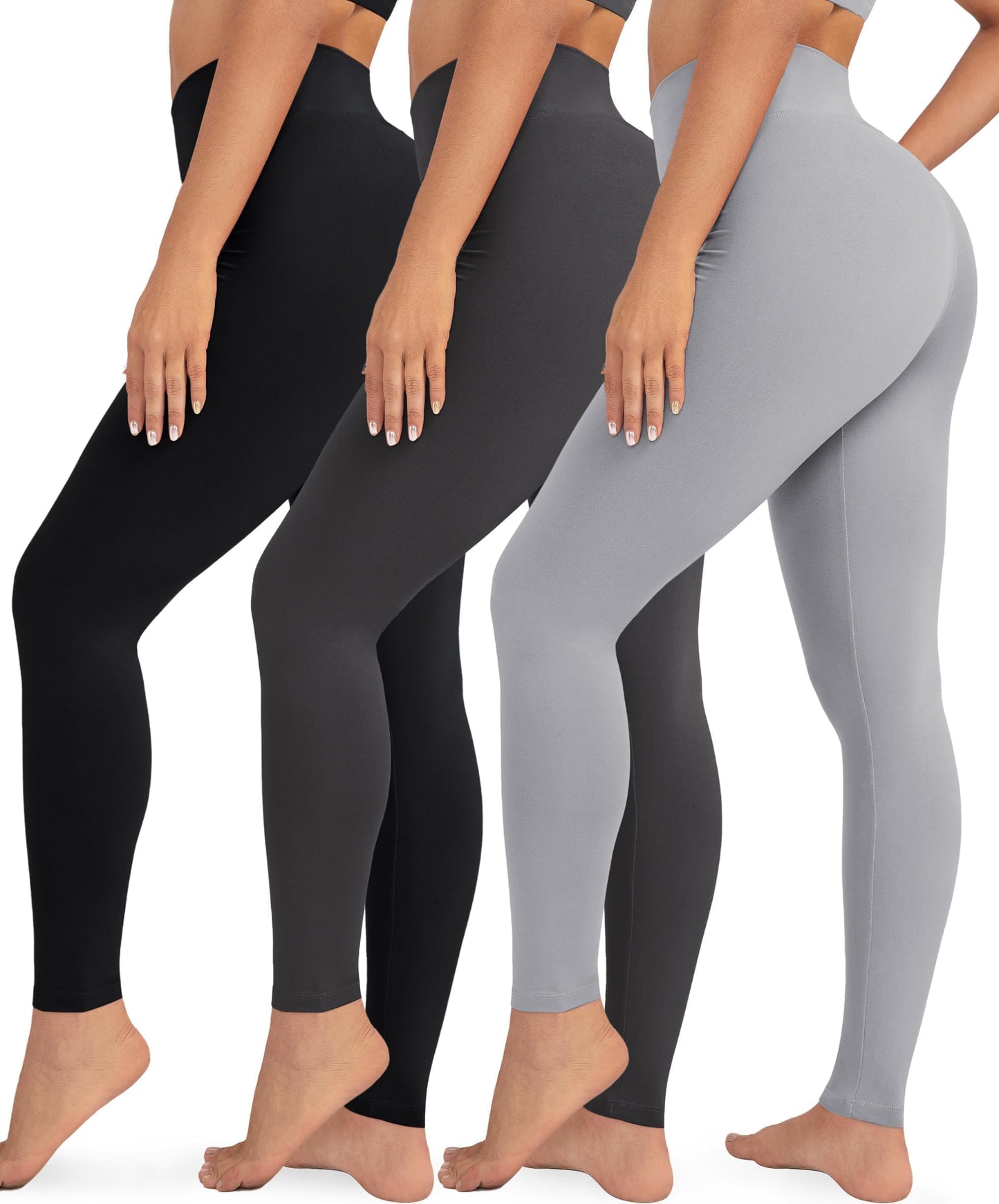 VALANDY Creamlush 3 Pack Leggings for Women High Waisted