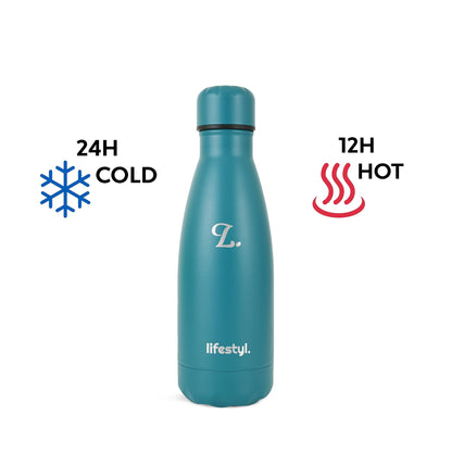 Lifestyl Stainless Steel Water Bottle | 24 Hrs Cold & 12 Hrs Hot| Thermoshield Technology Vacuum Insulated Metal Water Bottles, Leak-Proof Drinks Bottle for Gym, Yoga, Cycling (350 ml,Red)