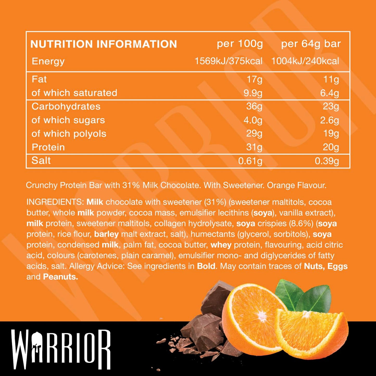 Warrior Crunch - High Protein Bars - 20g Protein Each Bar - Low Carb, Low Sugar Snack - 12 Pack x 64g (Variety Pack)