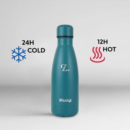 Lifestyl Stainless Steel Water Bottle | 24 Hrs Cold & 12 Hrs Hot| Thermoshield Technology Vacuum Insulated Metal Water Bottles, Leak-Proof Drinks Bottle for Gym, Yoga, Cycling (350 ml,Red)