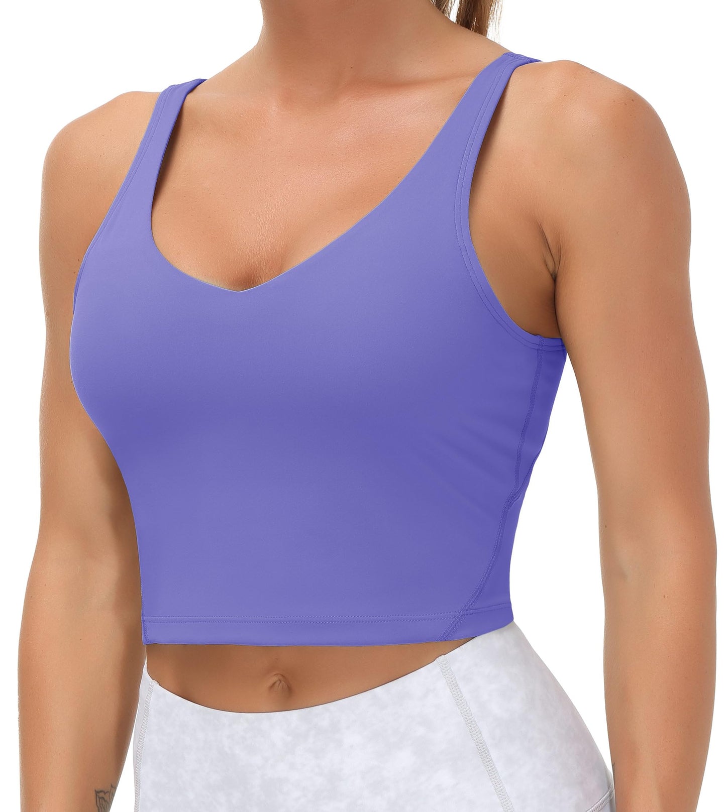 THE GYM PEOPLE Womens' Sports Bra Longline Wirefree Padded with Medium Support