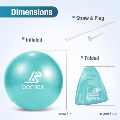 Beenax 23cm Soft Pilates Ball - 9 Inch Exercise, Mini Barre, Gym Ball