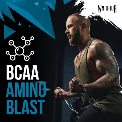 Warrior Amino Blast 270g – BCAA Powder – Branched Chain Amino Acids Supplement, Intra Workout & Recovery, Energy Drink – 30 Servings (Strawberry Kiwi)