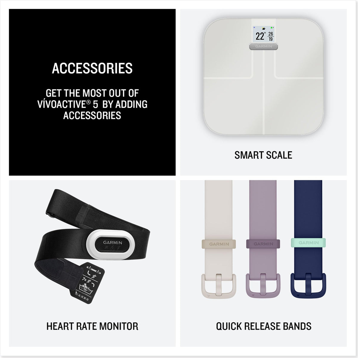 Fitness smartwatch accessory set with smart scale and quick-release bands
