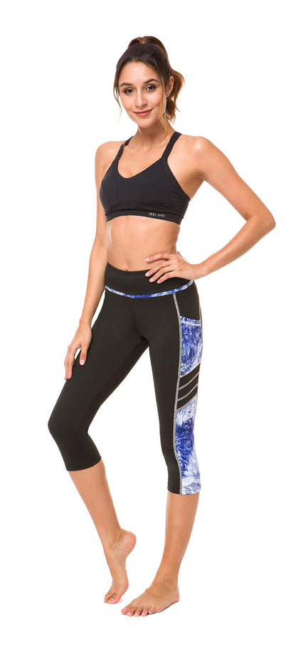 Sugar Pocket Gym Leggings for Women,Yoga Pants for Women Capri Workout Sport Exercise Cycling Leggings with Pockets