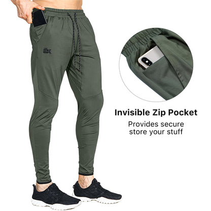BROKIG Mens Stretch Running Tracksuit Bottoms