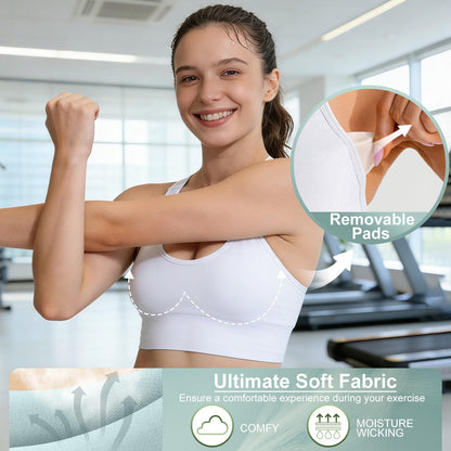 Adjustable Sports Bras for Women: 3 Pack