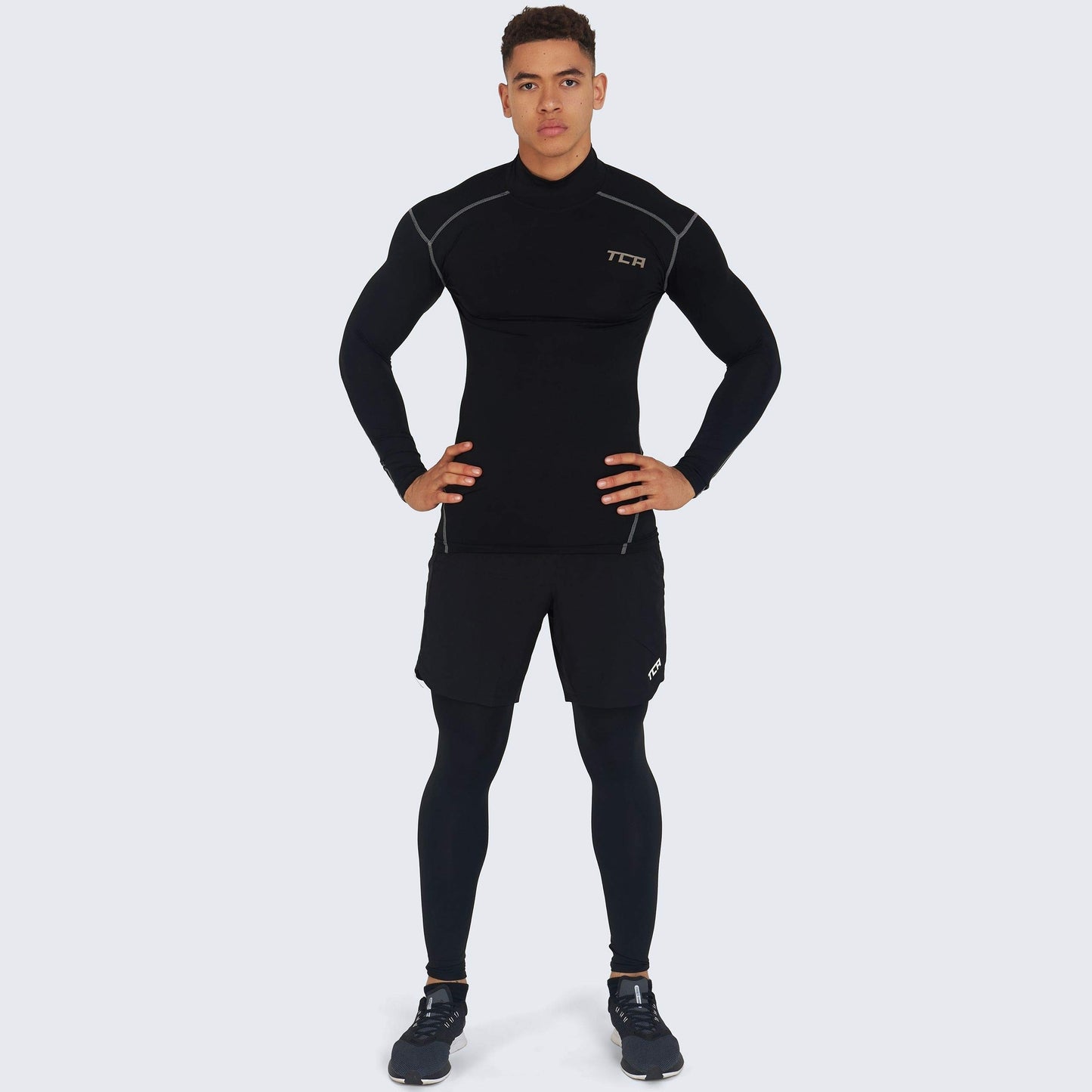 TCA Boys' Pro Performance Compression Base Layer Long Sleeve Top - Mock Neck