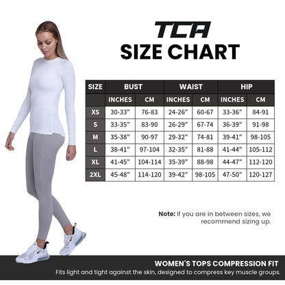 TCA Super Thermal Long Sleeve Women Running, Ski Base Layer - Compression Shirts Woman, Workout Tops for Women