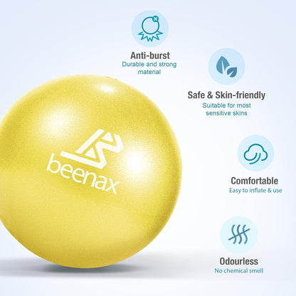 Beenax 23cm Soft Pilates Ball - 9 Inch Exercise, Mini Barre, Gym Ball