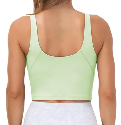 THE GYM PEOPLE Womens' Sports Bra Longline Wirefree Padded with Medium Support