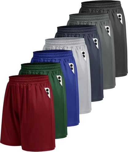 5 Pack Athletic Gym Mens Shorts