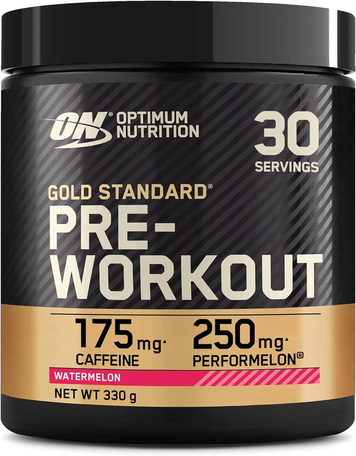 Optimum Nutrition Gold Standard Pre Workout Powder, Energy Drink with Creatine Monohydrate, Beta Alanine, Caffeine and Vitamin B Complex, Nutrition Supplement, Watermelon Flavour, 30 Servings, 330 g