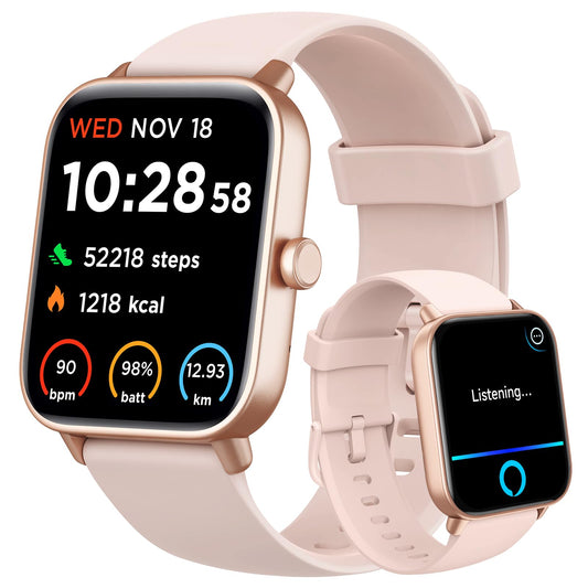 Smart Watch for Women (Alexa Built-in & Bluetooth Call), 1.8" Smartwatch with SpO2/Heart Rate/Sleep/Stress Monitor, Calorie/Step/Distance Counter, 100+ Sport Modes, IP68 Fitness Watch for Android iOS