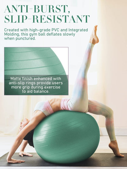 PhysKcal Gym Ball 55-85cm Exercise Swiss Ball