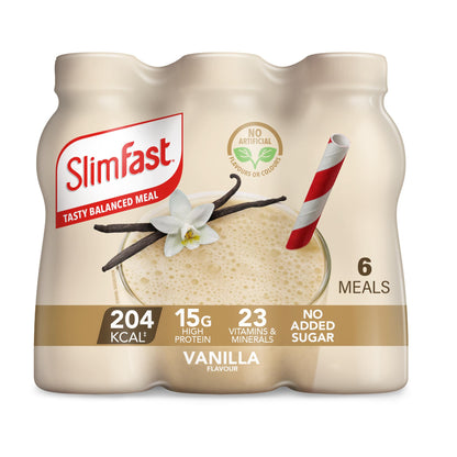 SlimFast Ready To Drink Shake, Cafe Latte Flavour, 325 ml (Pack of 6)