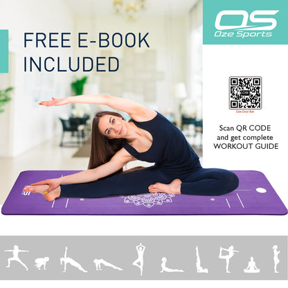 OZE SPORTS Yoga Mat – Extra Thick NBR Foam, Non-Slip, Large