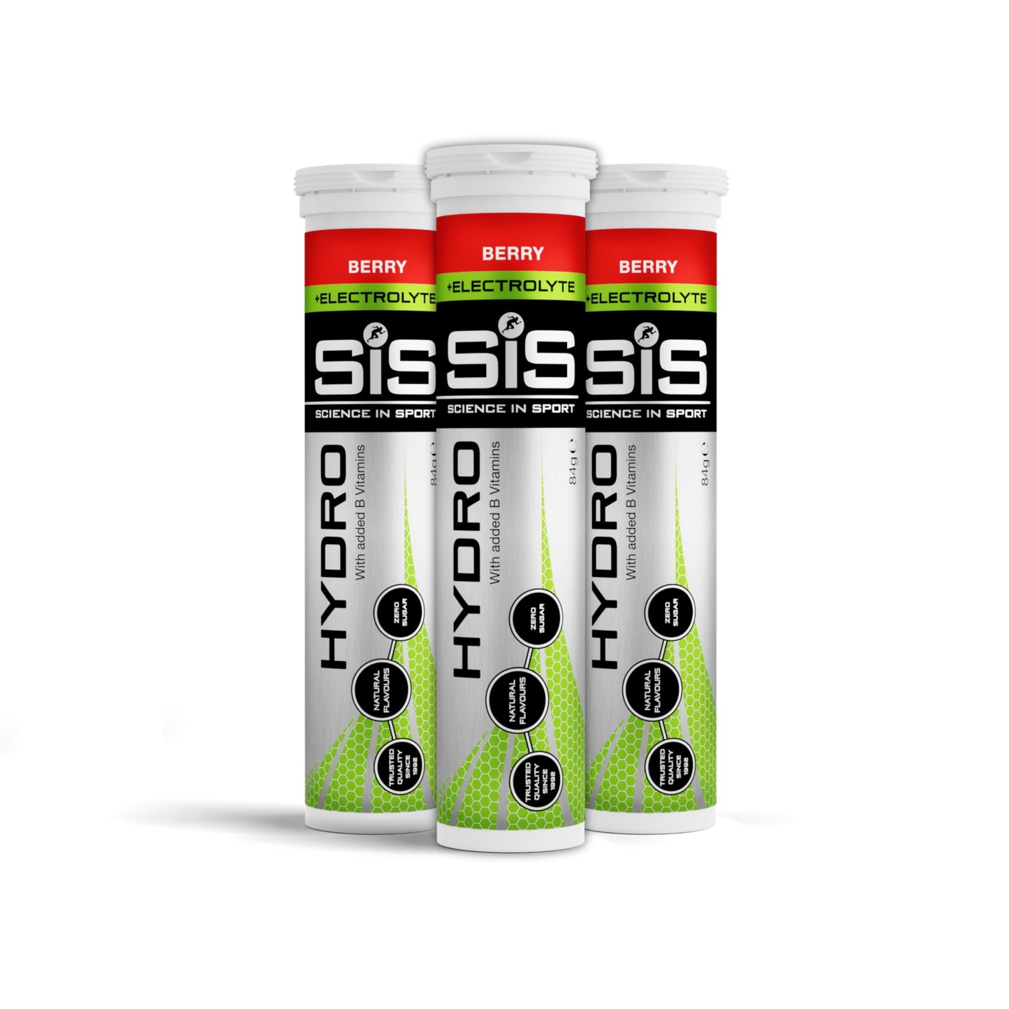 Science In Sport Hydro Hydration Tablets, Gluten-Free, Zero Sugar, Berry Flavour Plus Electrolytes, 20 Effervescent Tablets