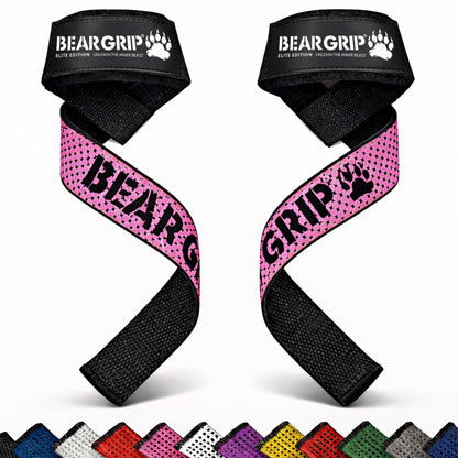 BEAR GRIP Straps - Premium Neoprene Padded Heavy Duty Double Stitched Weight Lifting Gym Straps