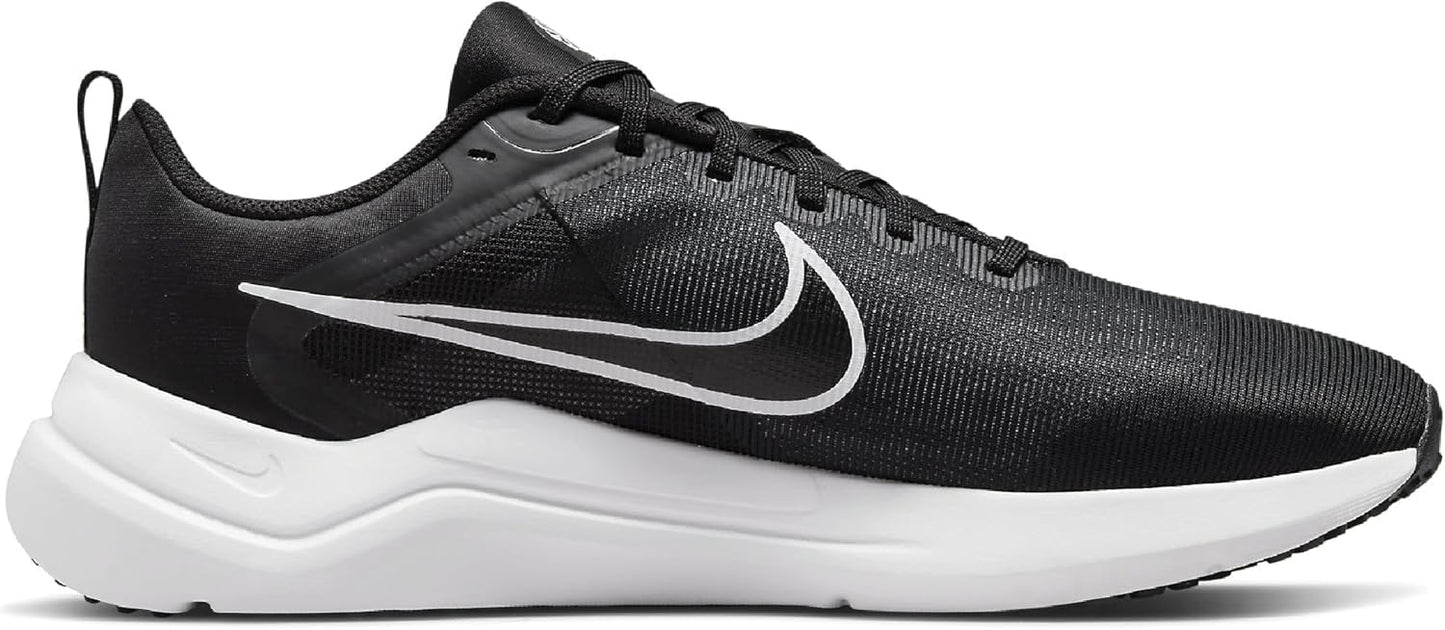 NIKE Men's Downshifter 12 Sneaker, Black White Dk Smoke Grey Pure Platinum, 10 UK