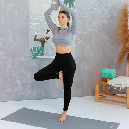 Leafigure 2-Pack High Waist Gym Leggings with Pockets for Women