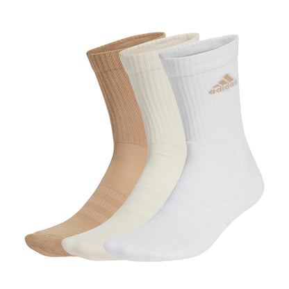 adidas Cushioned Crew Socks 3 Pairs, Cotton, White