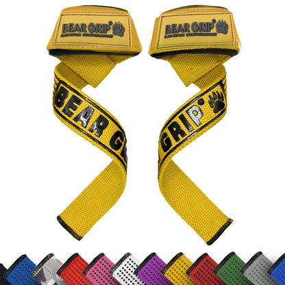 BEAR GRIP Straps - Premium Neoprene Padded Heavy Duty Double Stitched Weight Lifting Gym Straps
