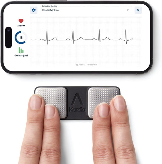 KardiaMobile 1-Lead Personal ECG Heart Rate Monitor - Record ECGs at Home, Detects Atrial Fibrillation, Trusted by The NHS, Results in 30 Seconds, Works with Most Smartphones