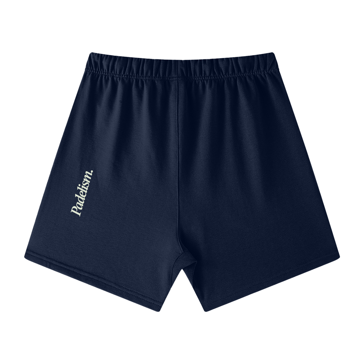 Navy off-court shorts with elastic waistband and Padelsmith logo