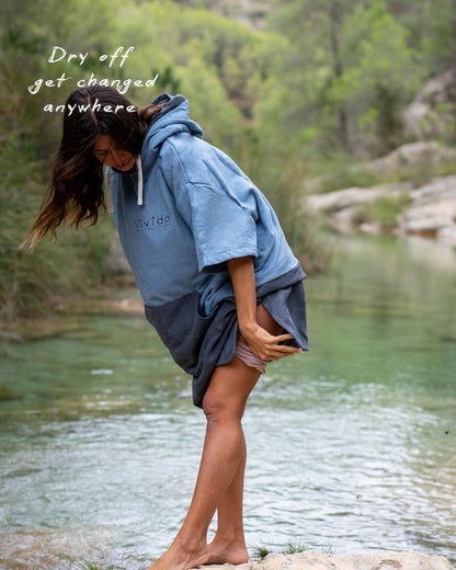Original Poncho Towel Changing Robe - Mineral Blue / Anthracite Grey