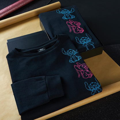 Disney Tracksuit Womens Full Set, Stitch Crop Top Loungewear Set