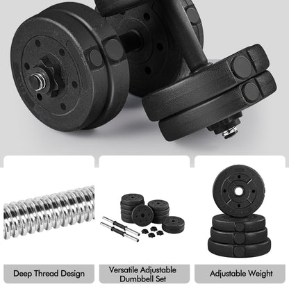 Yaheetech 30KG/25KG/20KG/15KG Adjustable Dumbbells