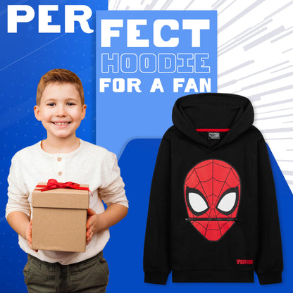 Marvel Boys Hoodie - Spiderman Hooded Sweatshirt Warm Soft Lounge Wear Activewear Pullover 3-12 Years - Gifts for Boys