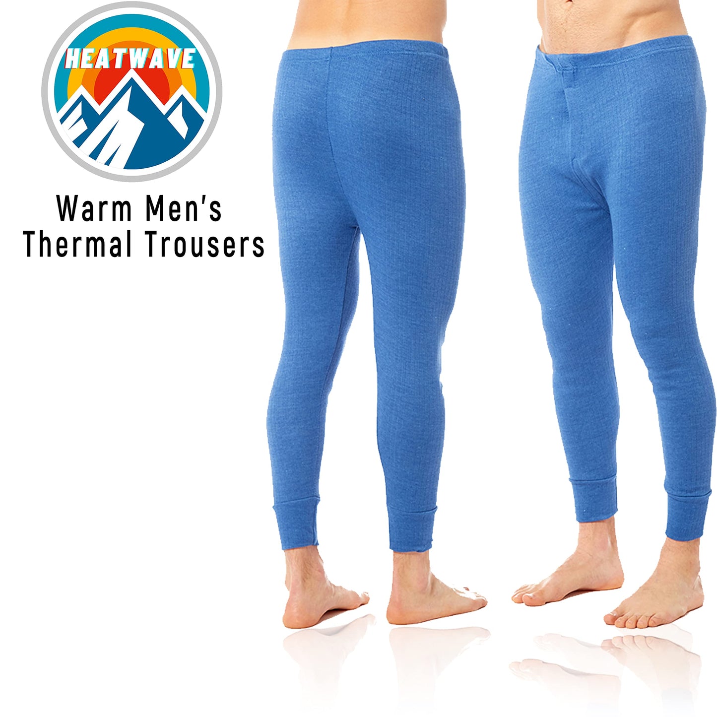 Heatwave® Pack of 2 Men's Thermal Trousers Long Johns Warm Underwear Baselayer, S M L XL XXL Thermals