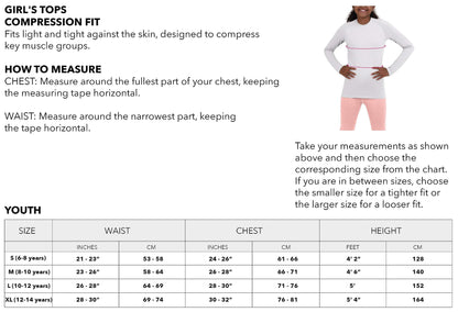 TCA Girls' SuperThermal Long Sleeve Performance Base Layer Running Training Top