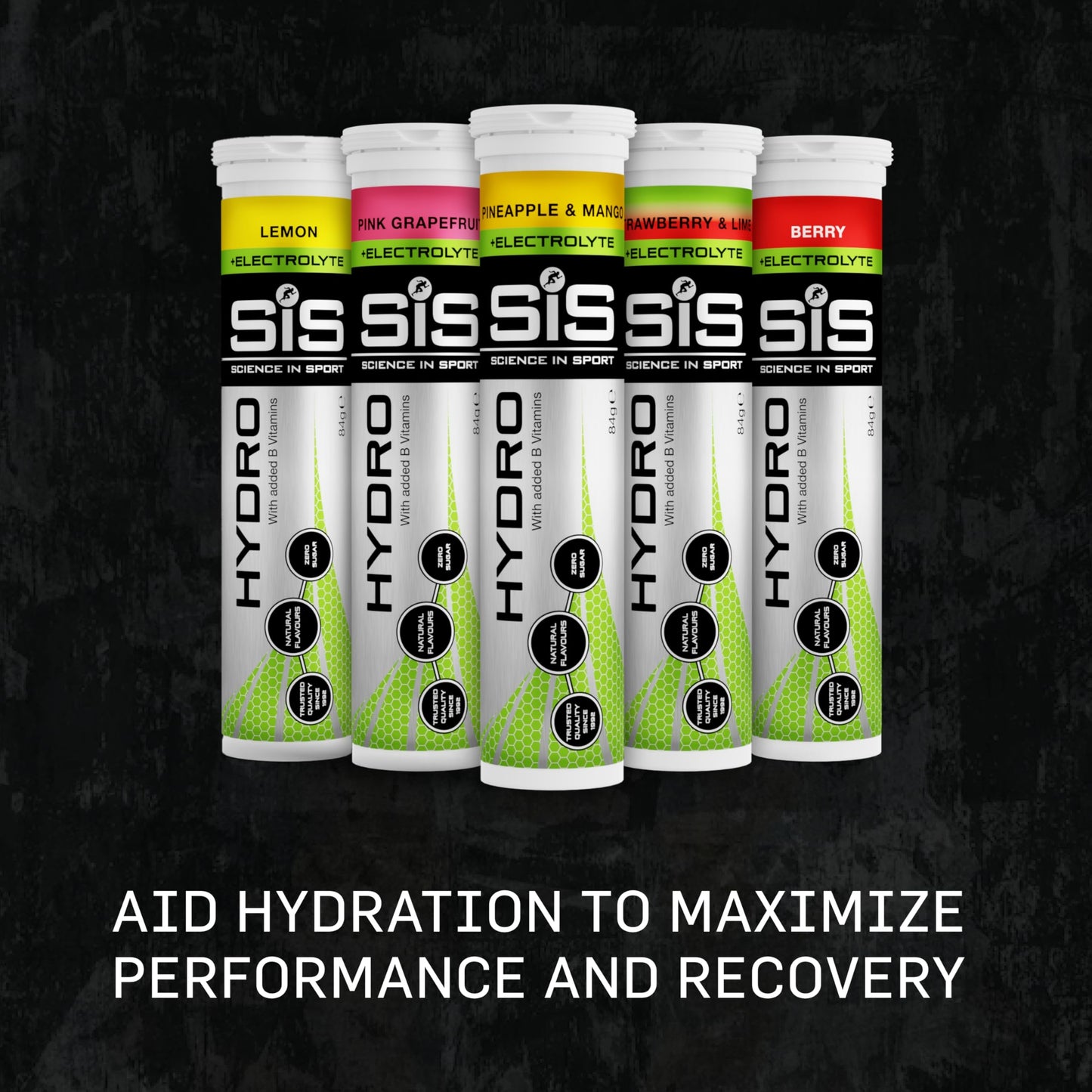 Science In Sport Hydro Hydration Tablets, Gluten-Free, Zero Sugar, Berry Flavour Plus Electrolytes, 20 Effervescent Tablets