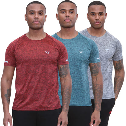 Pack of 3 Mens Workout Short Sleeve T-Shirts