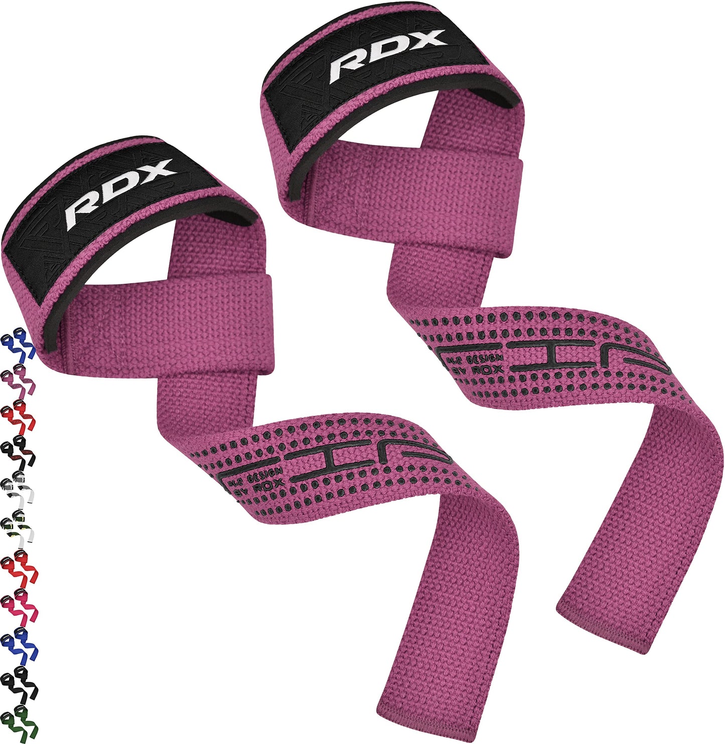 RDX Weight Lifting Straps Deadlifting Powerlifting, 5MM Neoprene Wrist Support, Anti Slip 60CM Hand Bar Grip, Heavy Duty Bodybuilding Weightlifting Workout, Soft Cotton, Strength Training Gym Fitness