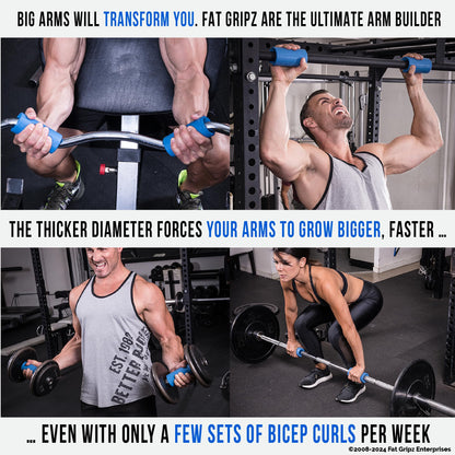 Fat Gripz Pro (5.7cm Outer Diameter) - The Simple Proven Way to Get Big Biceps & Forearms Fast