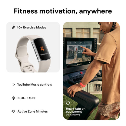 Fitbit Google Charge 6 Activity Tracker with 6-months Premium Membership Included, 7 days battery life and Google Wallet and Google Maps